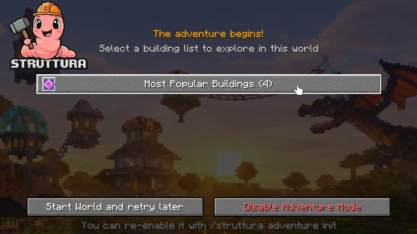 Screenshot: Public list selection at game start